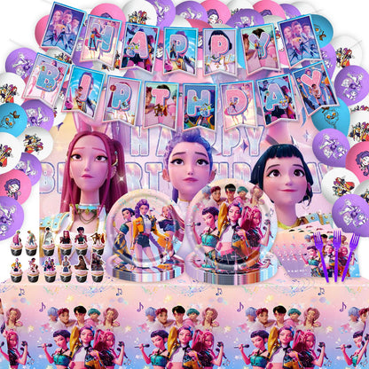 KDH K - pop Inspired fan Birthday Decor Birthday Supplies Sets: A - Bria Blair Creative