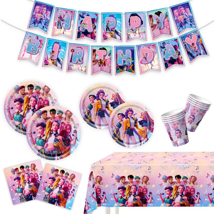 KDH K - pop Inspired fan Birthday Decor Birthday Supplies Sets: A - Bria Blair Creative