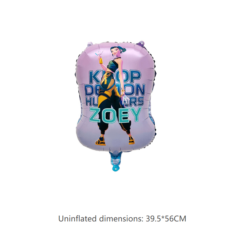 KDH K - pop inspired printed aluminum foil balloon - 50unit: 18 - inch Demon Hunter Girl Double - Sided Sphere - Bria Blair Creative