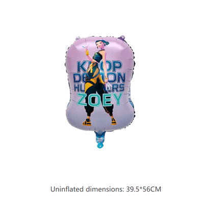 KDH K - pop inspired printed aluminum foil balloon - 50unit: 18 - inch Demon Hunter Girl Double - Sided Sphere - Bria Blair Creative