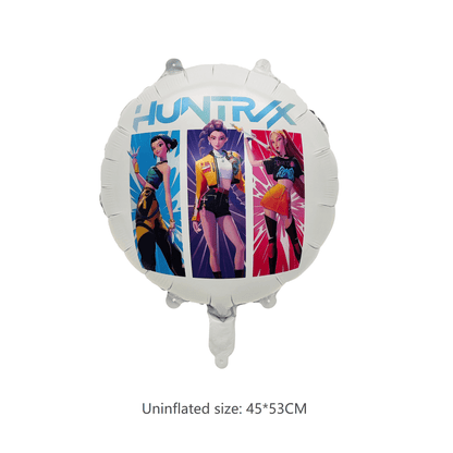 KDH K - pop inspired printed aluminum foil balloon - 50unit: 18 - inch Demon Hunter Girl Double - Sided Sphere - Bria Blair Creative