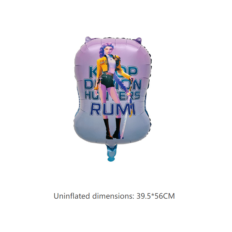 KDH K - pop inspired printed aluminum foil balloon - 50unit: 18 - inch Demon Hunter Girl Double - Sided Sphere - Bria Blair Creative