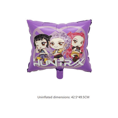 KDH K - pop inspired printed aluminum foil balloon - 50unit: 18 - inch Demon Hunter Girl Double - Sided Sphere - Bria Blair Creative