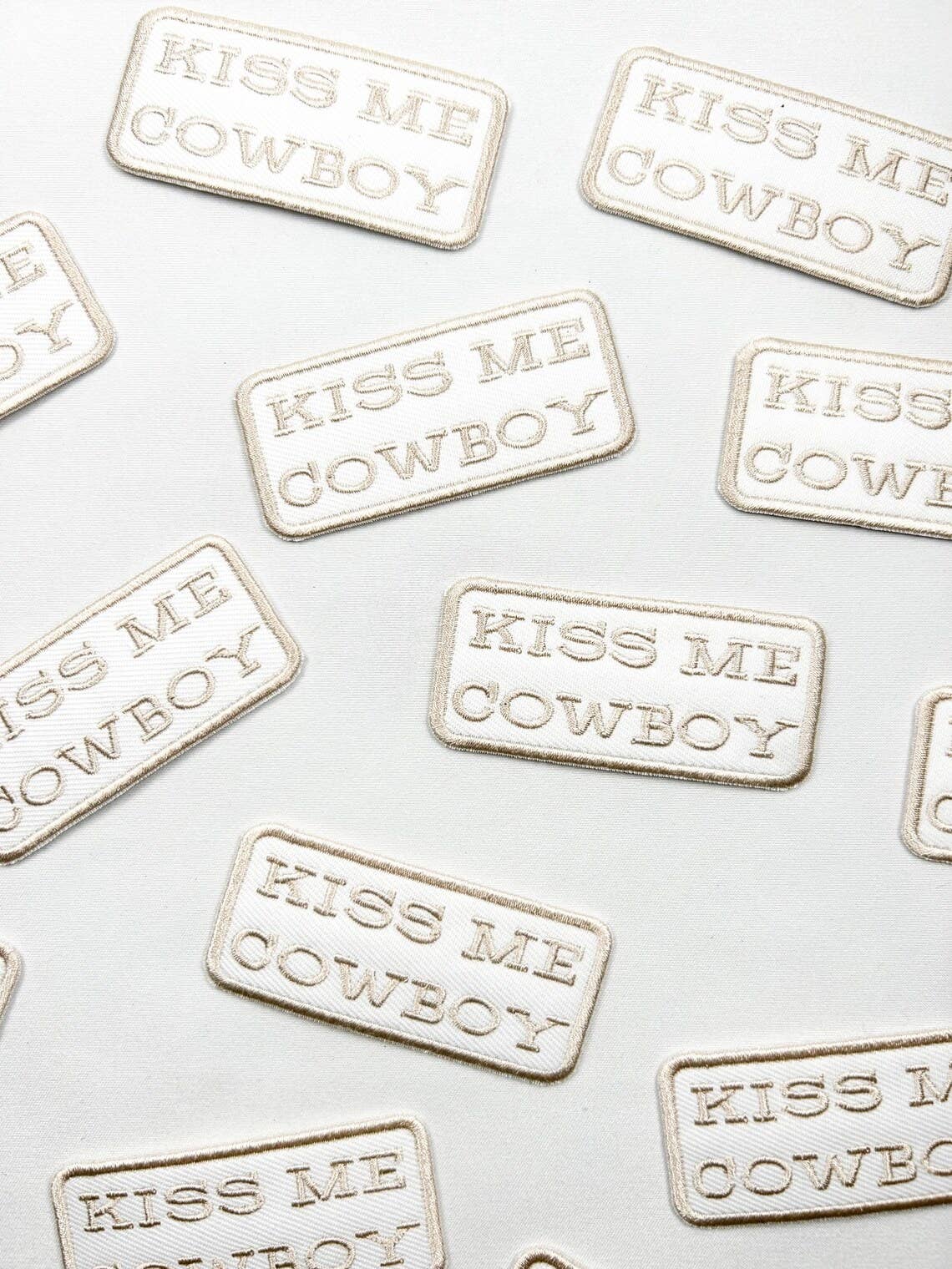 Kiss Me Cowboy Patch Embroidered Iron - On Patch Western Rodeo - Bria Blair Creative