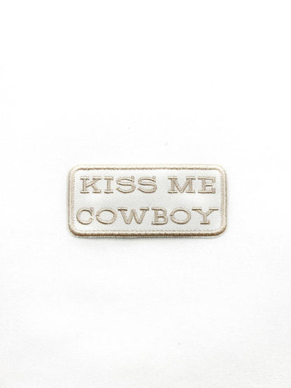 Kiss Me Cowboy Patch Embroidered Iron - On Patch Western Rodeo - Bria Blair Creative