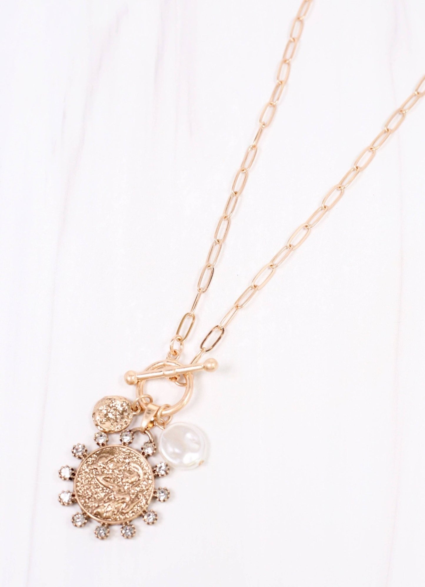 Kristanna Charm Toggle Necklace GOLD - Bria Blair Creative