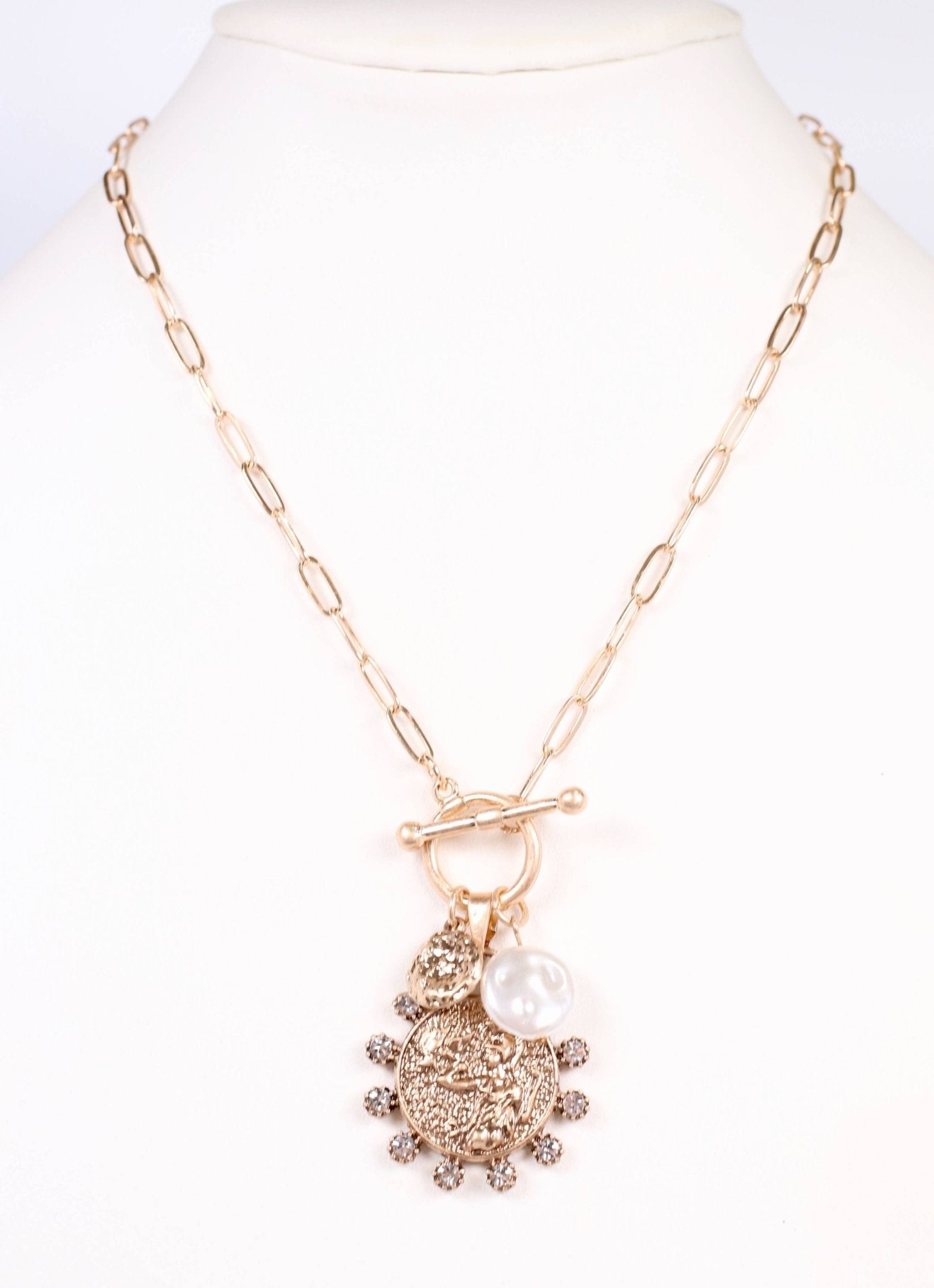 Kristanna Charm Toggle Necklace GOLD - Bria Blair Creative