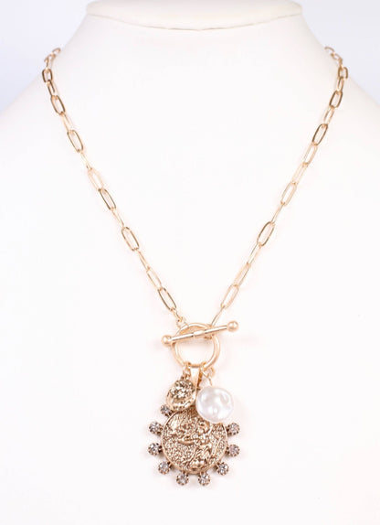 Kristanna Charm Toggle Necklace GOLD - Bria Blair Creative