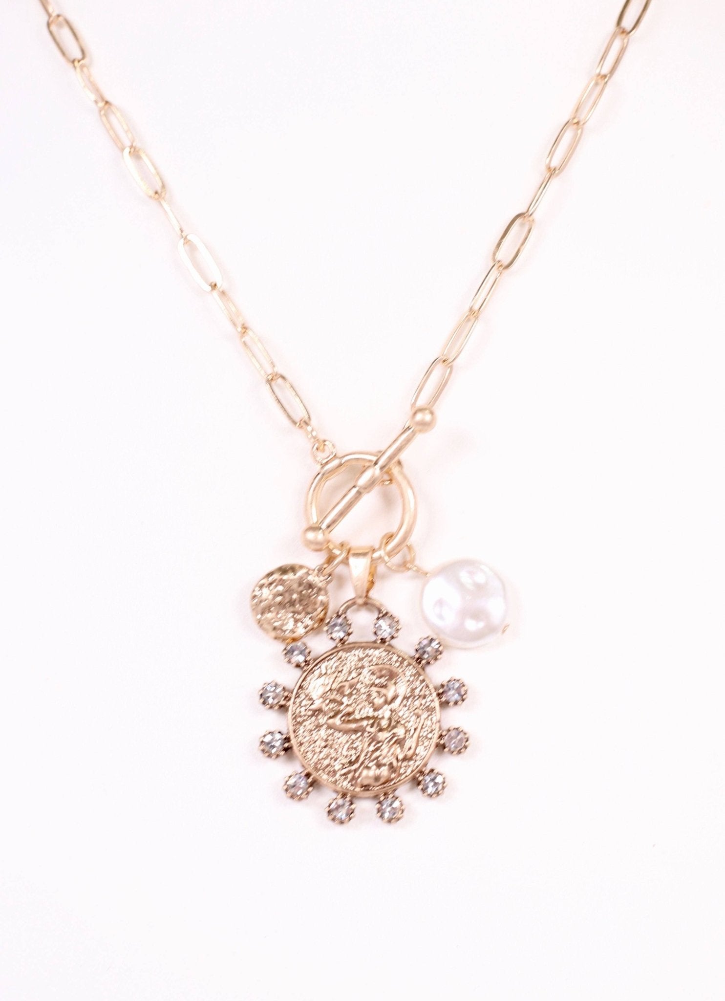 Kristanna Charm Toggle Necklace GOLD - Bria Blair Creative