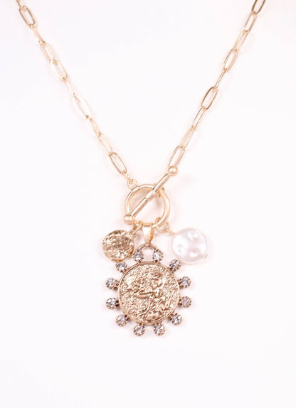 Kristanna Charm Toggle Necklace GOLD - Bria Blair Creative