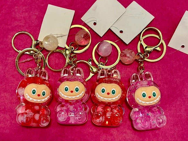 La Boo Boo Marble Key Chain - Red/Pink - Bria Blair Creative