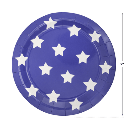 Lady Liberty Blue Stars Paper Plate - Bria Blair Creative