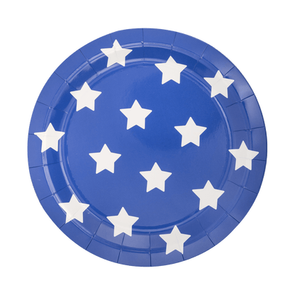 Lady Liberty Blue Stars Paper Plate - Bria Blair Creative