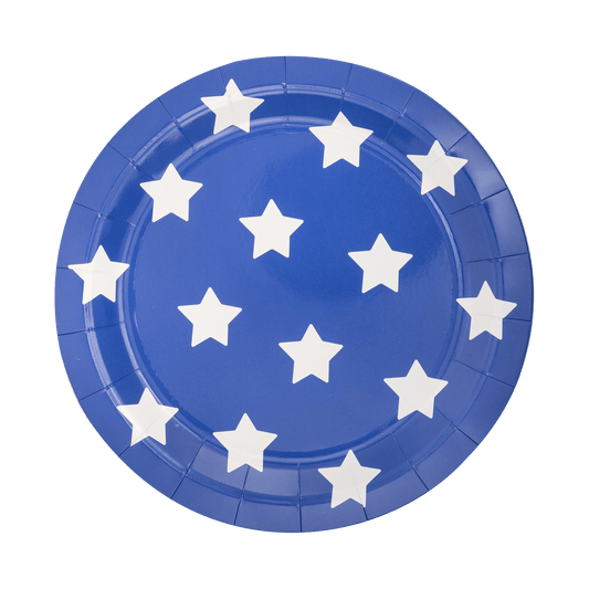 Lady Liberty Blue Stars Paper Plate - Bria Blair Creative