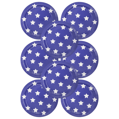 Lady Liberty Blue Stars Paper Plate - Bria Blair Creative