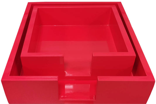 Large Bright Lacquer Tray: Coral - Bria Blair Creative