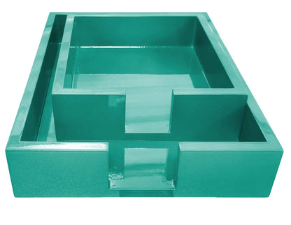 Large Bright Lacquer Tray: Turquoise - Bria Blair Creative