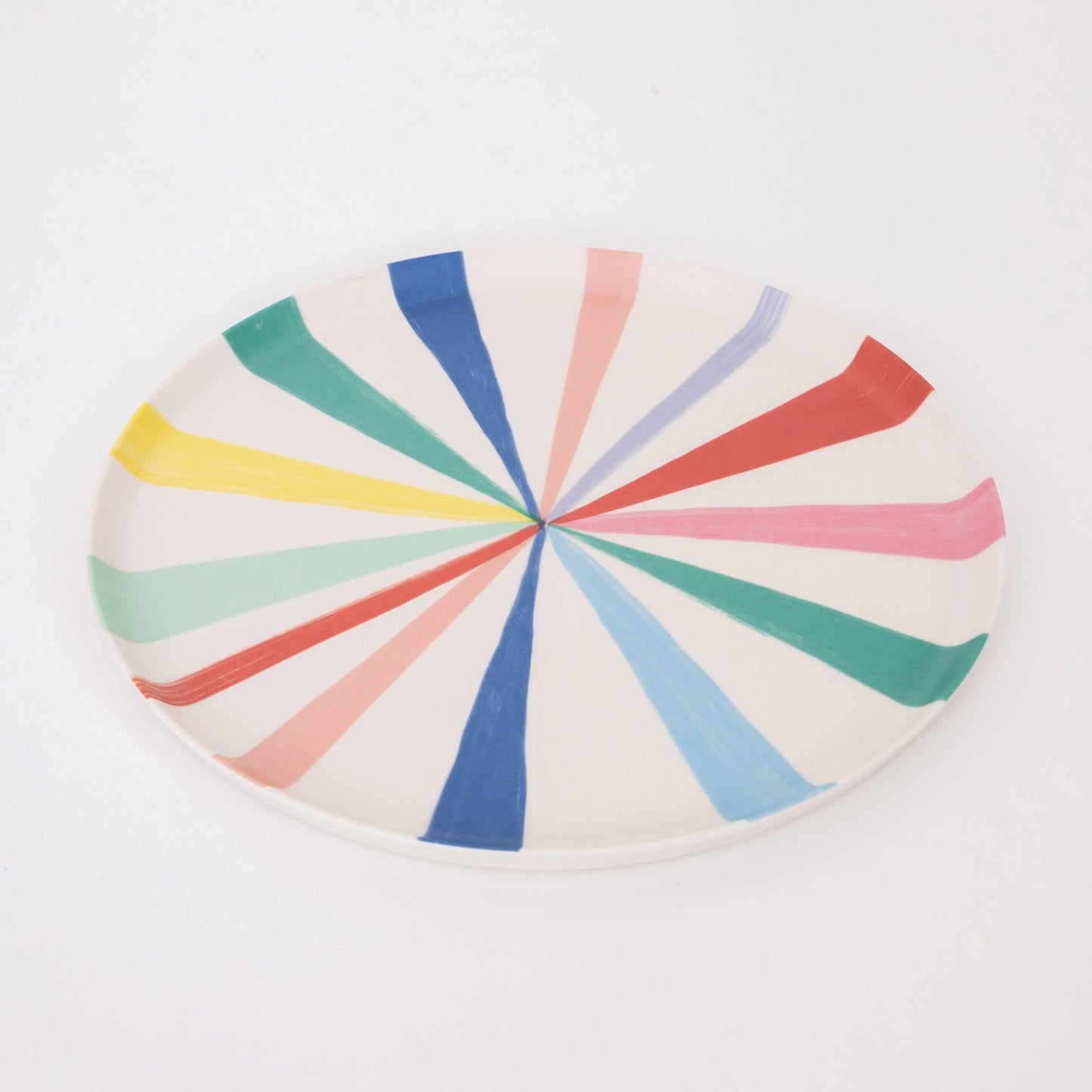 Large Bright Stripe Reusable Bamboo Plates - Bria Blair Creative