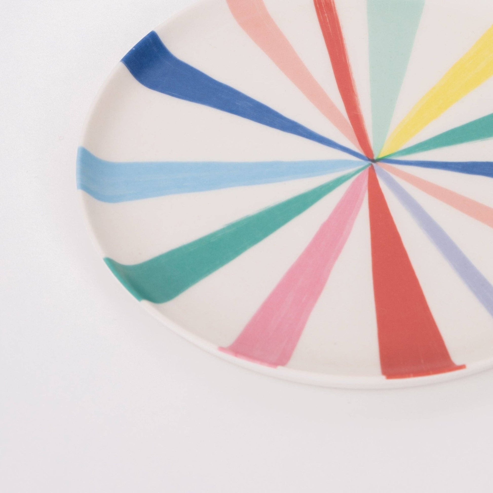 Large Bright Stripe Reusable Bamboo Plates - Bria Blair Creative