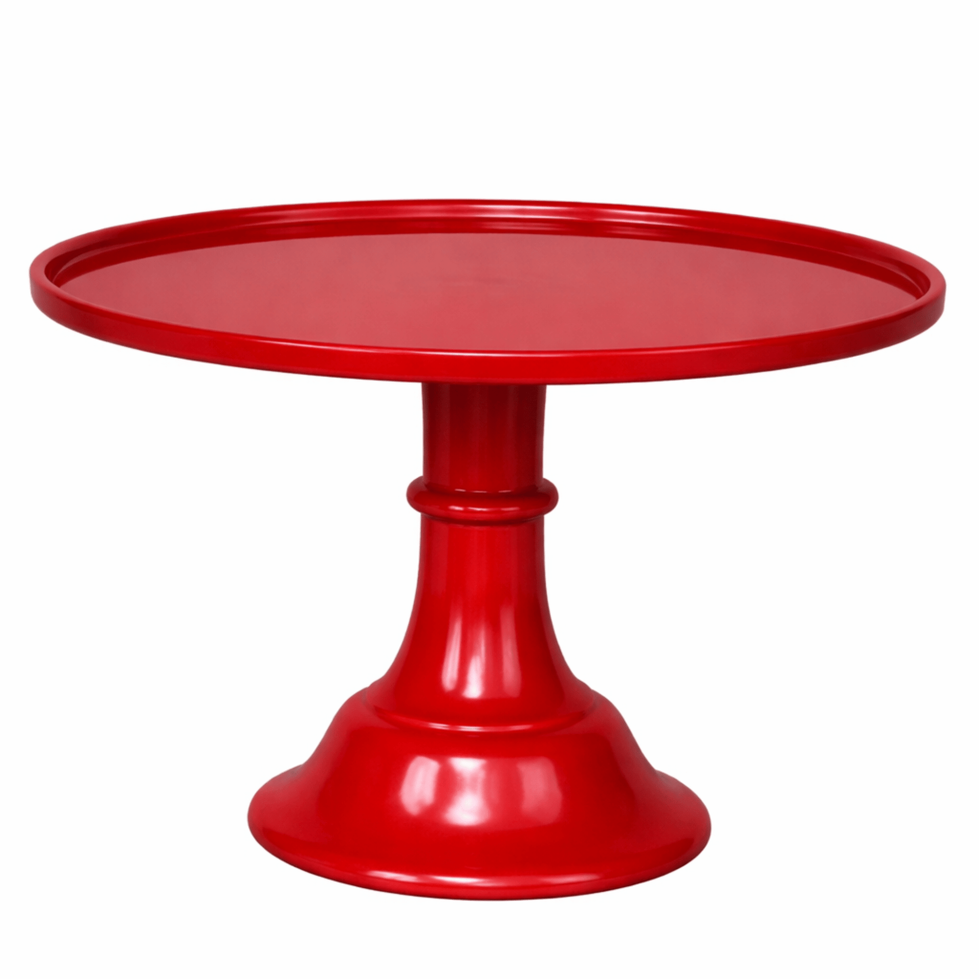 LARGE CHERRY RED PEDESTAL MELAMINE CAKE STAND - Bria Blair Creative