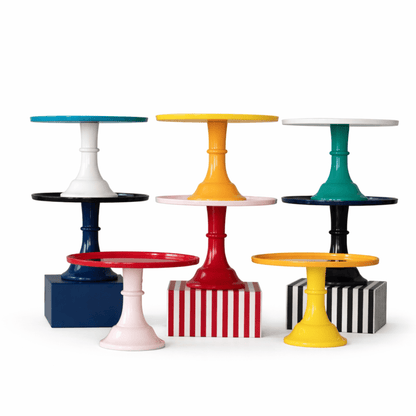 LARGE CHERRY RED PEDESTAL MELAMINE CAKE STAND - Bria Blair Creative