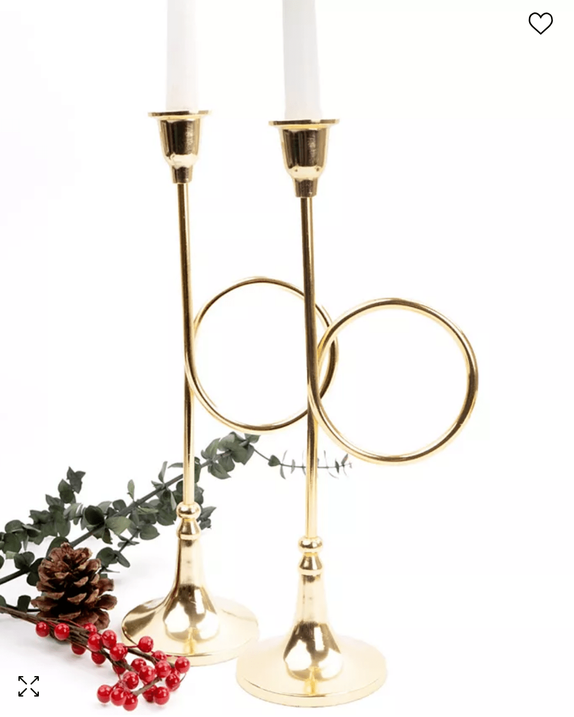 Large French Horn Candle Stick - Bria Blair Creative