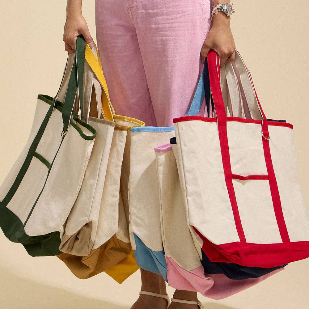 Large Multi Classic Canvas Tote Bag : Taupe - Bria Blair Creative
