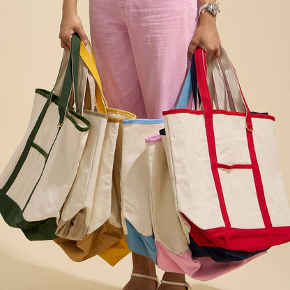 Large Multi Classic Canvas Tote Bag : Taupe - Bria Blair Creative