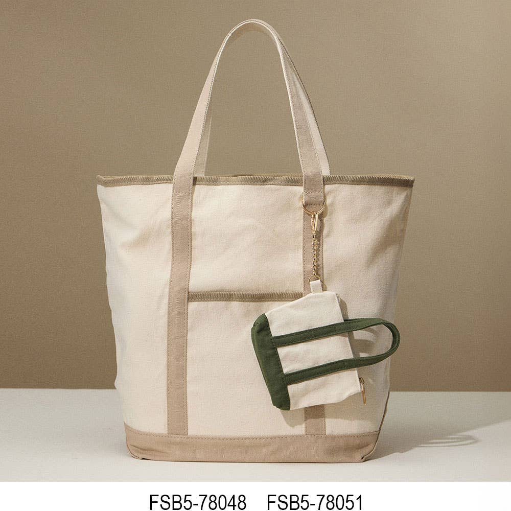 Large Multi Classic Canvas Tote Bag : Taupe - Bria Blair Creative