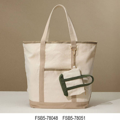 Large Multi Classic Canvas Tote Bag : Taupe - Bria Blair Creative