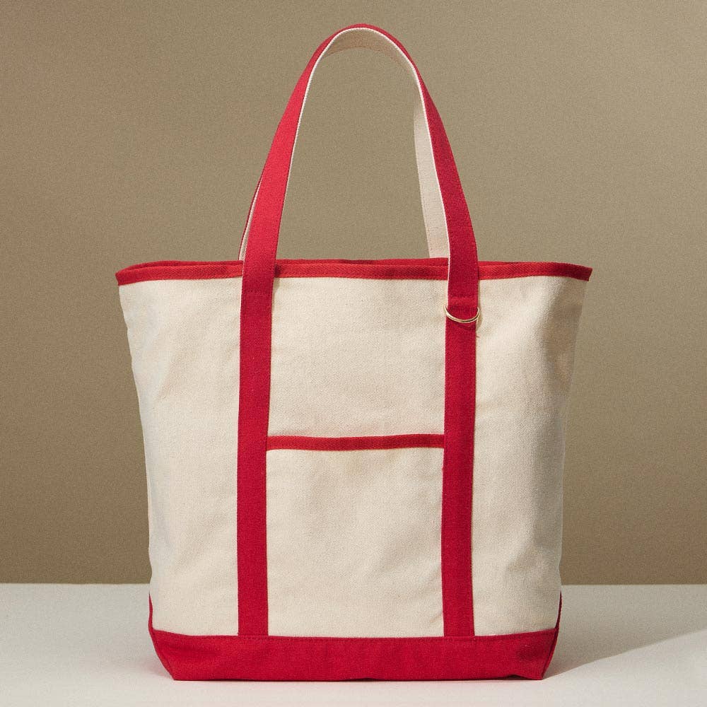 Large Multi Classic Canvas Tote Bag : Taupe - Bria Blair Creative