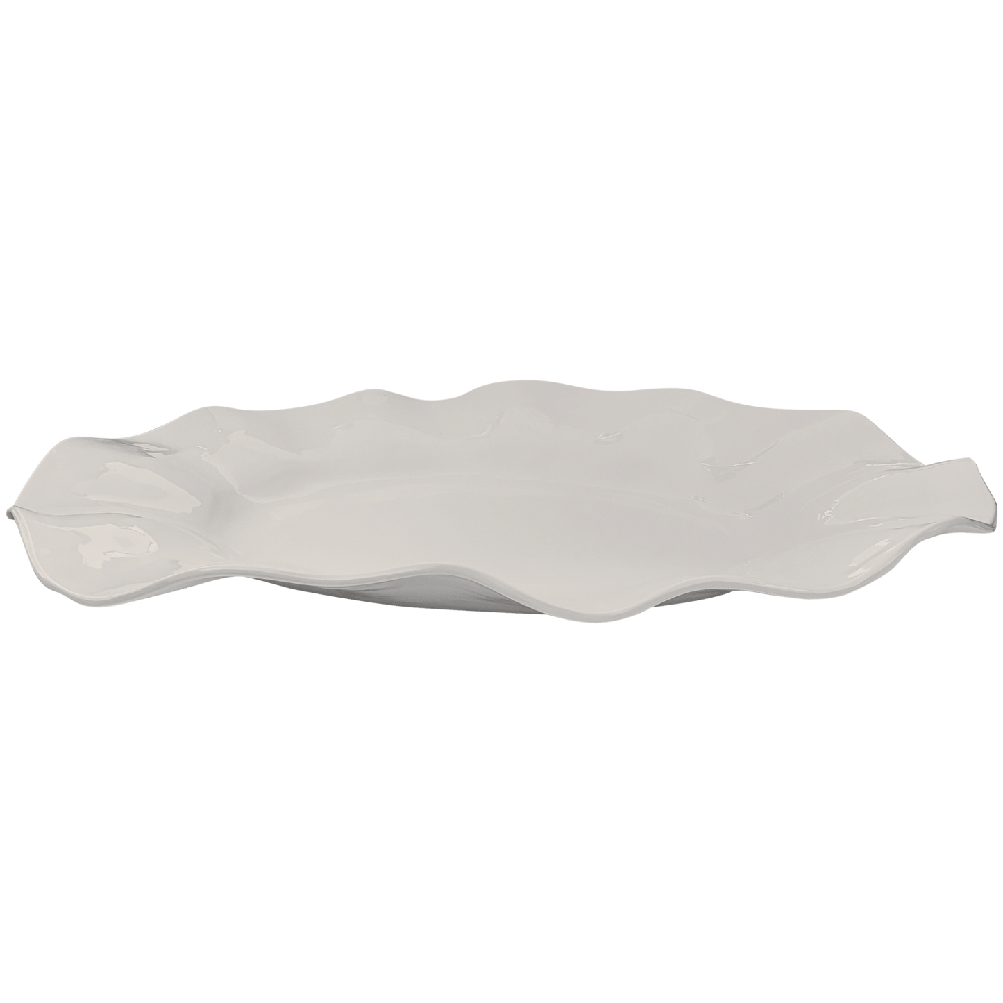 Large Wavy one of a kind oval platter 100% melamine BPA Free: White - Bria Blair Creative