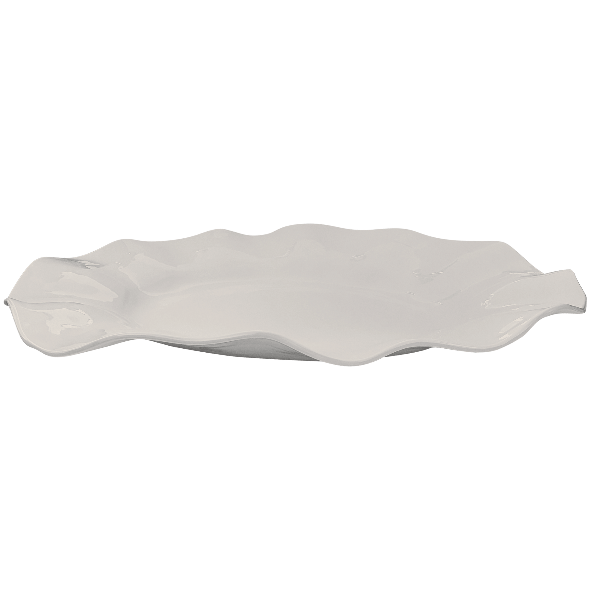 Large Wavy one of a kind oval platter 100% melamine BPA Free: White - Bria Blair Creative