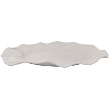 Large Wavy one of a kind oval platter 100% melamine BPA Free: White - Bria Blair Creative