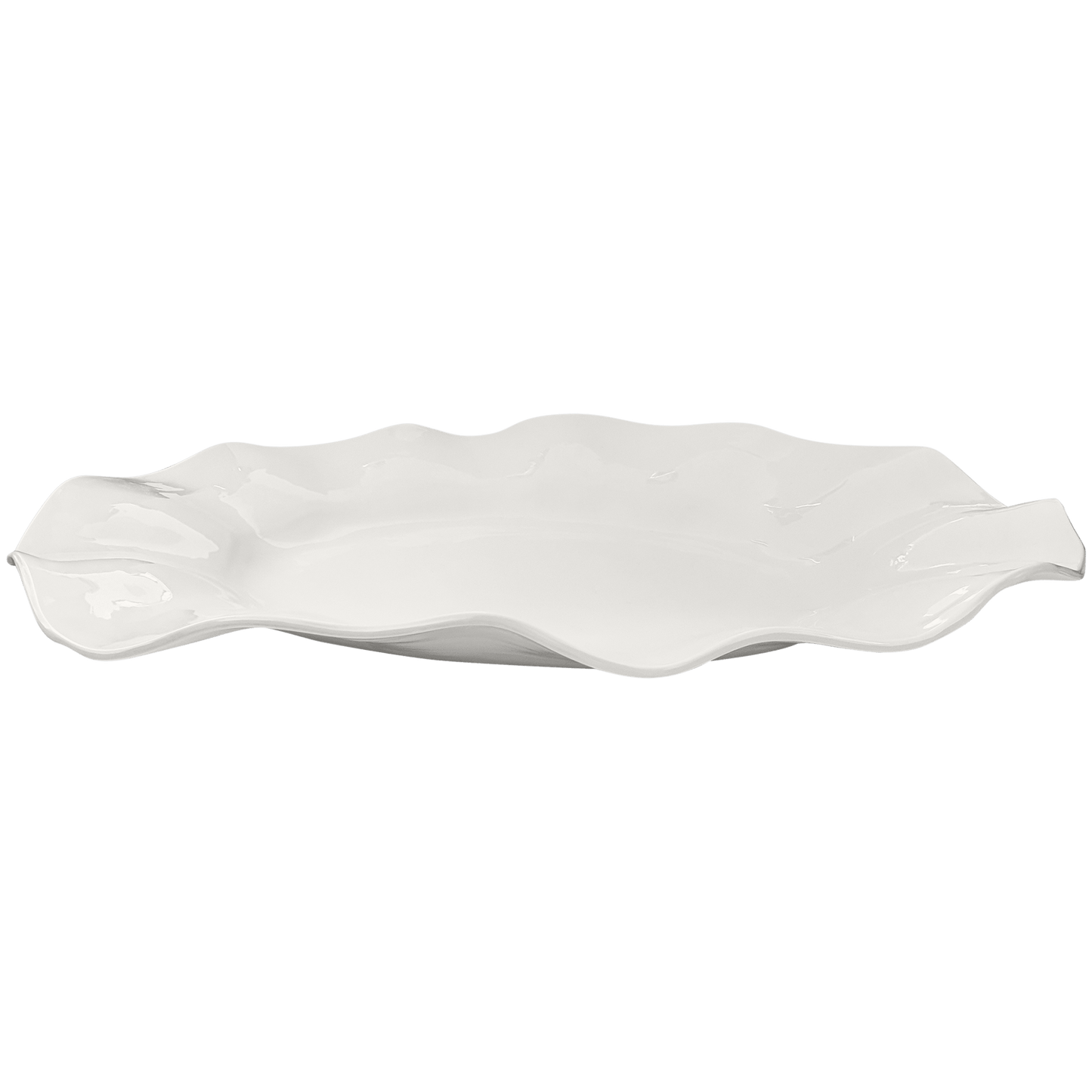 Large Wavy one of a kind oval platter 100% melamine BPA Free: White - Bria Blair Creative