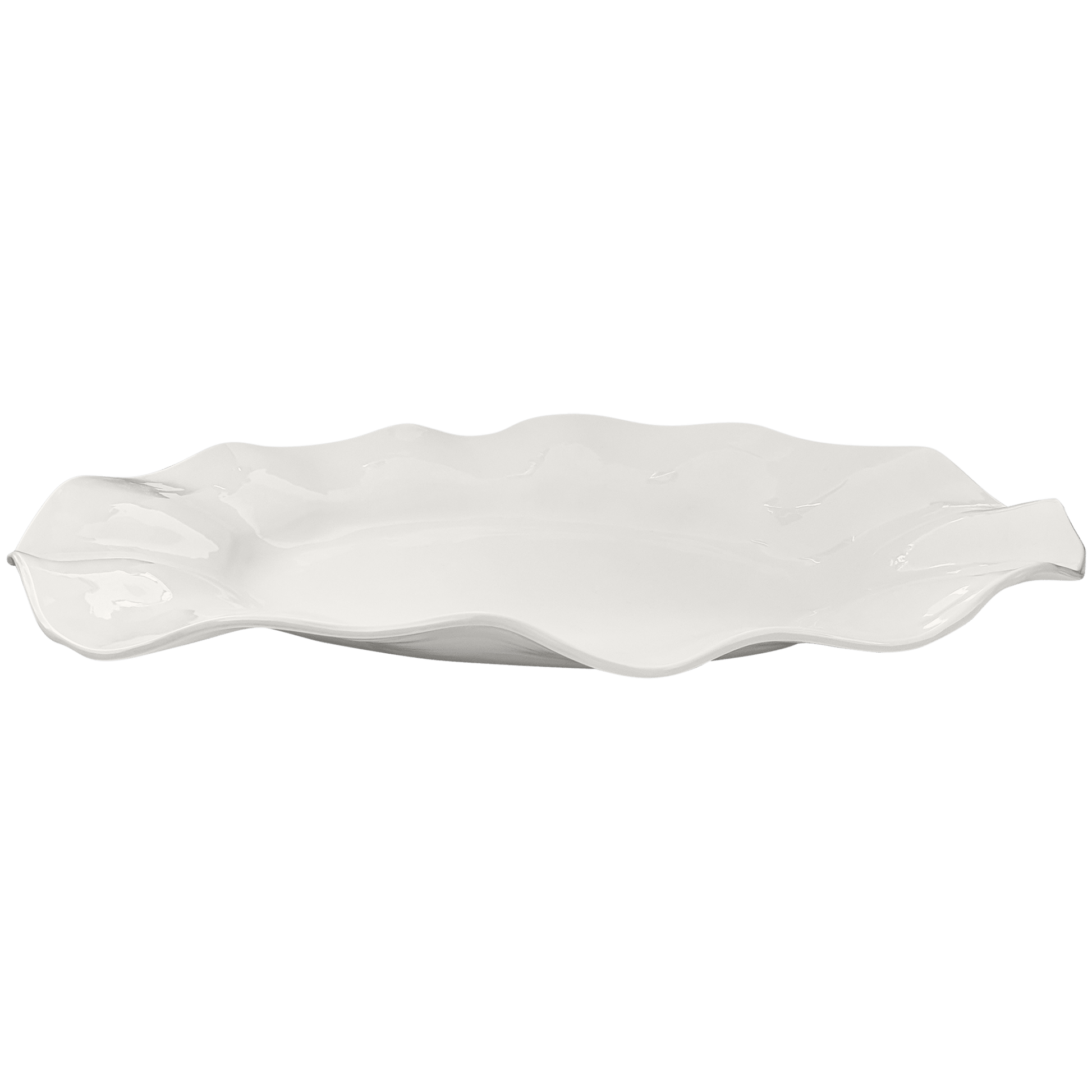 Large Wavy one of a kind oval platter 100% melamine BPA Free: White - Bria Blair Creative