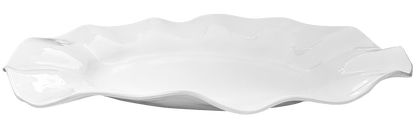 Large Wavy one of a kind oval platter 100% melamine BPA Free: White - Bria Blair Creative