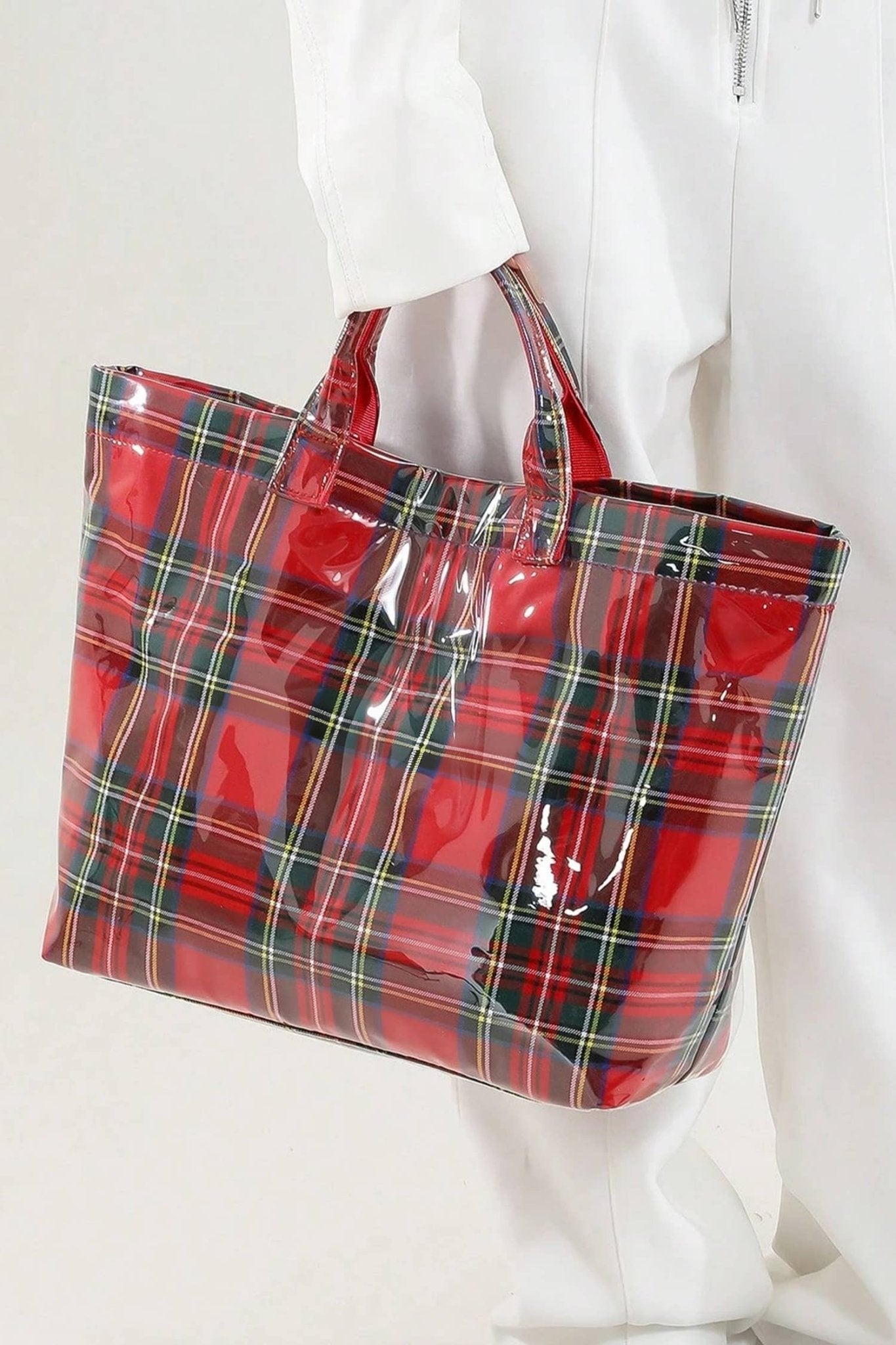 LDC Eyelet Flower Pattern PVC Glossy Waterproof Tote Bag: Color black / One Size - Bria Blair Creative
