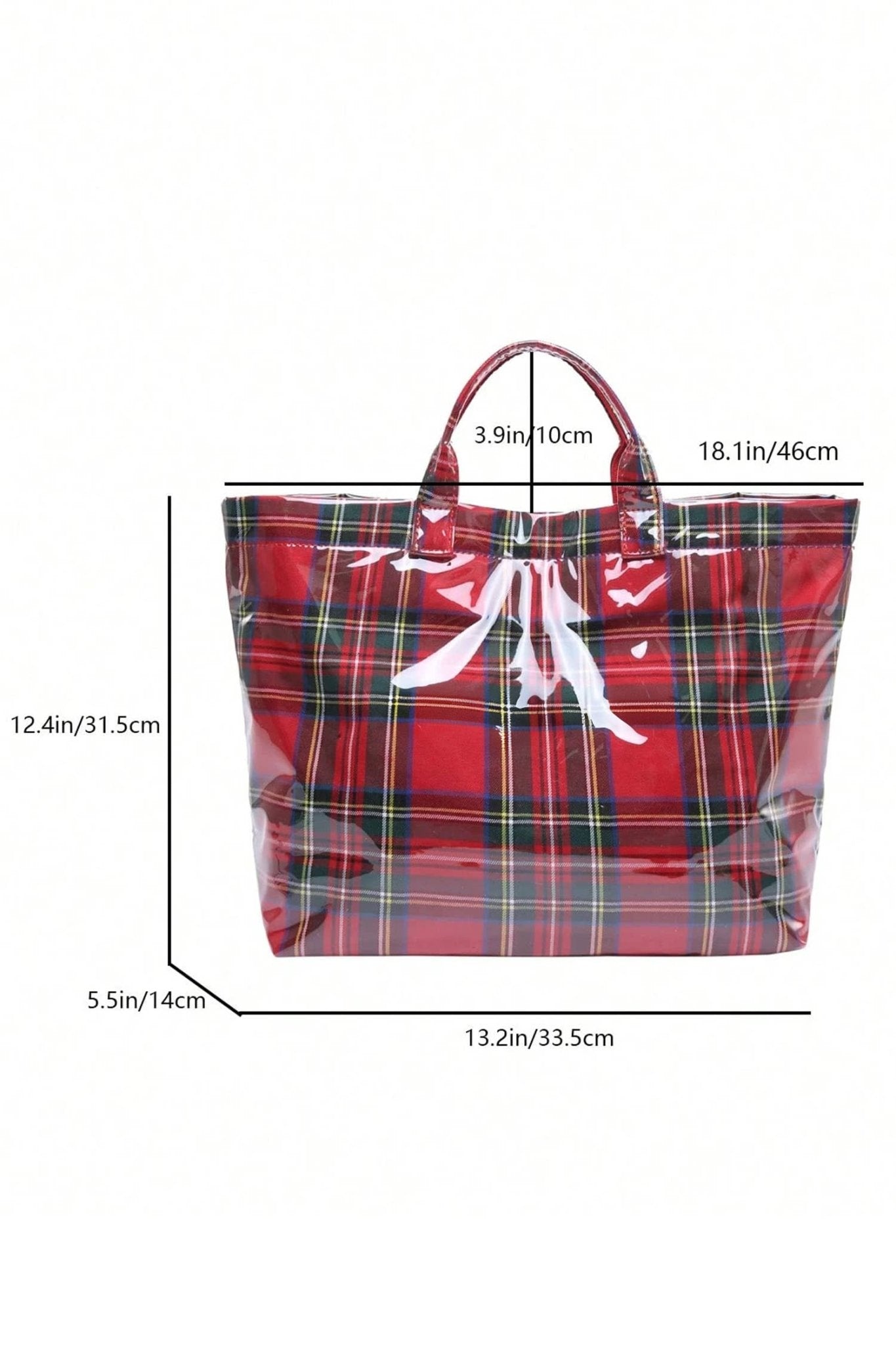 LDC Eyelet Flower Pattern PVC Glossy Waterproof Tote Bag: Color black / One Size - Bria Blair Creative