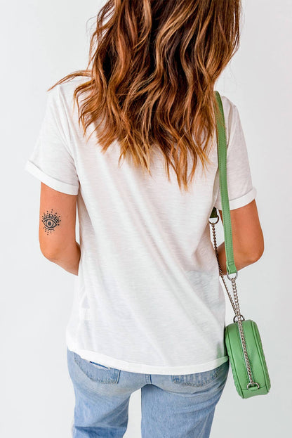 LDC Sequined Rugby Football Graphic Cotton T Shirt: White / S - Bria Blair Creative