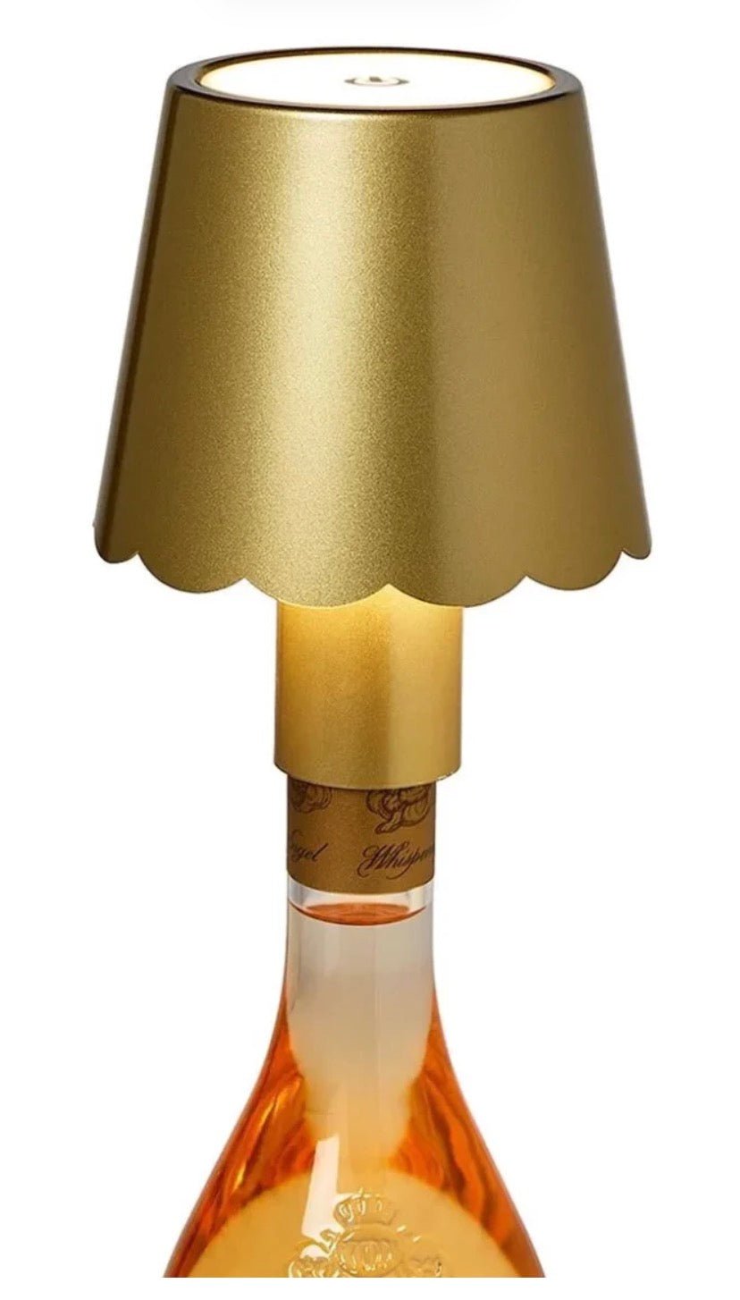 LED Gold Scalloped Lampshade Bottle Stopper - Bria Blair Creative