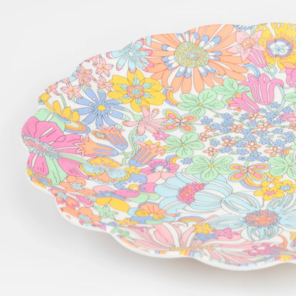 Liberty Rainbow Garden Reusable Floral Plate - Bria Blair Creative