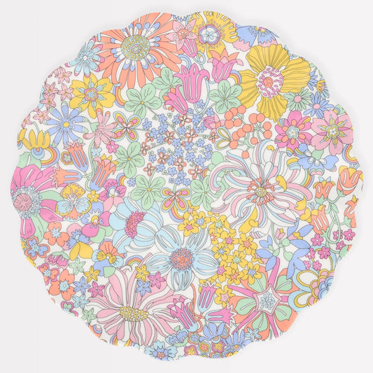 Liberty Rainbow Garden Reusable Floral Plate - Bria Blair Creative
