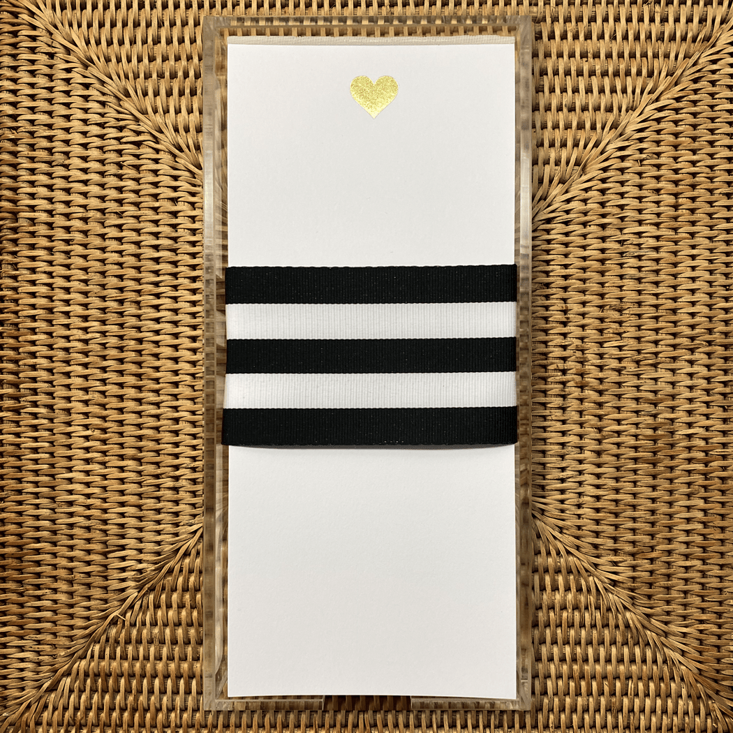 Long Skinny Gold Foil Heart Notepad - Bria Blair Creative