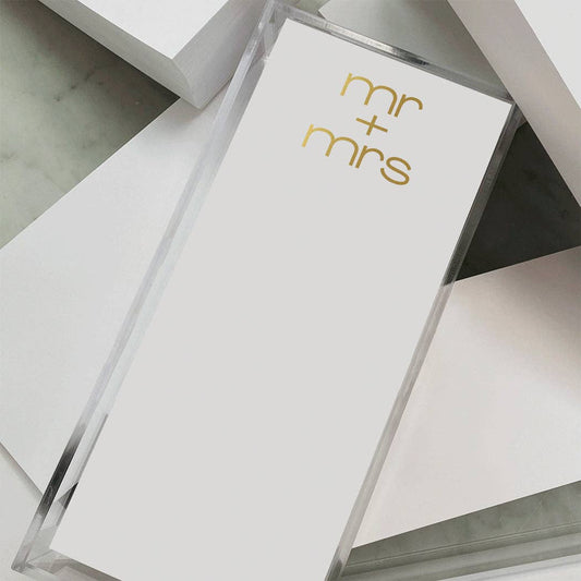 Long Skinny Gold Foil Mr + Mrs - Bria Blair Creative