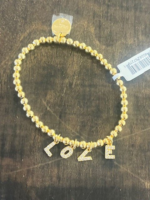 Love Gold Letter Charms - Dripping Gold Bracelet - Bria Blair Creative
