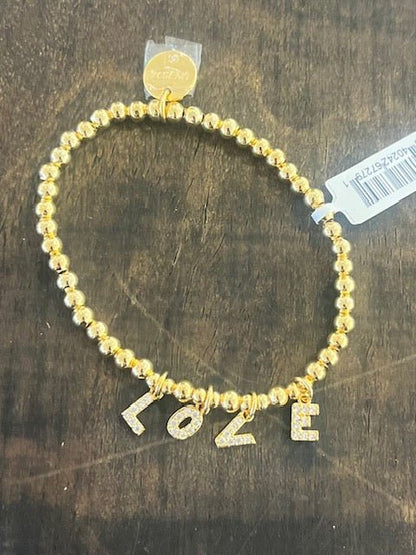 Love Gold Letter Charms - Dripping Gold Bracelet - Bria Blair Creative