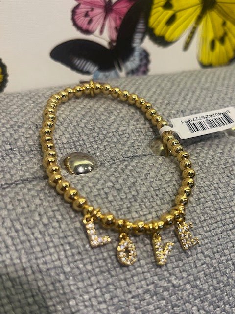 Love Gold Letter Charms - Dripping Gold Bracelet - Bria Blair Creative