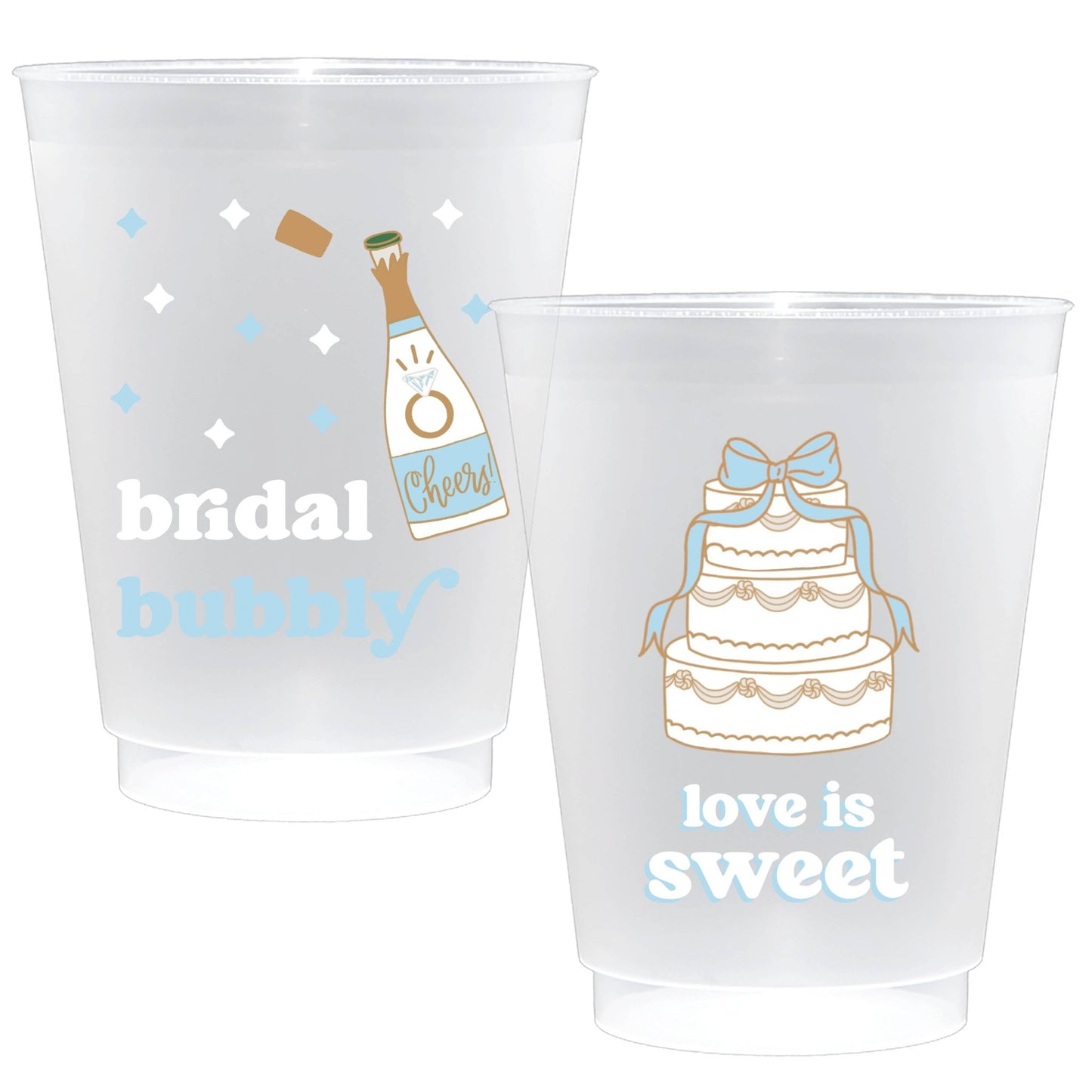Love is Sweet Shatterproof Frost Flex Plastic Cups (10) - Bria Blair Creative