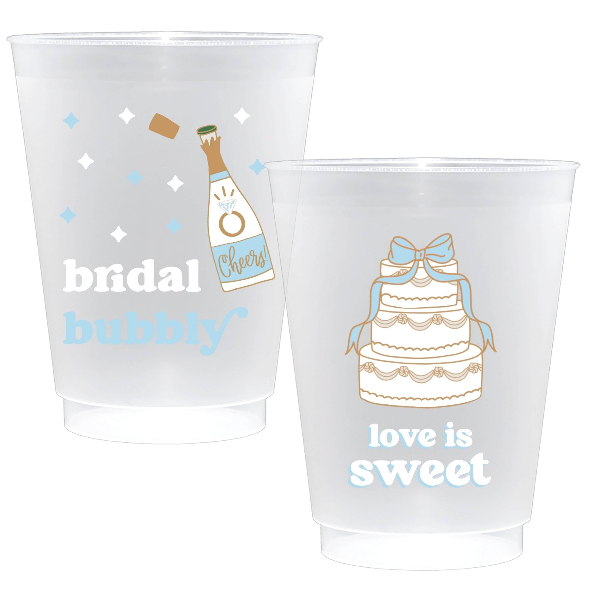 Love is Sweet Shatterproof Frost Flex Plastic Cups (10) - Bria Blair Creative